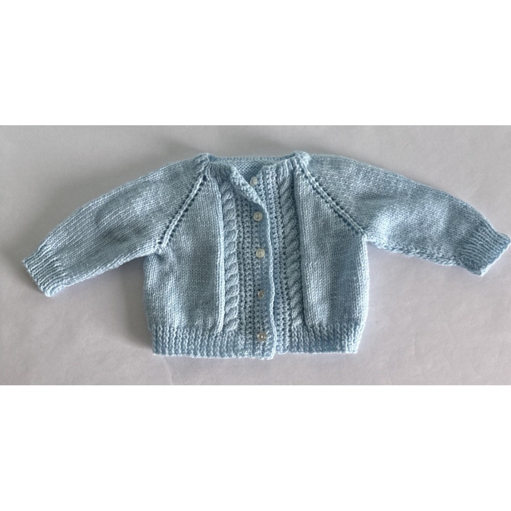 Baby Knit Sweater Handmade Blue Details baby photos 6-9 month baptism shower gif
